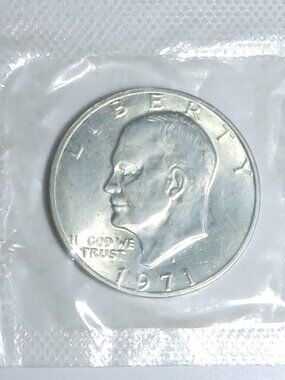 1971-S Eisenhower 40% Silver Dollar Uncirculated OGP Blue Envelope COA~US Mint